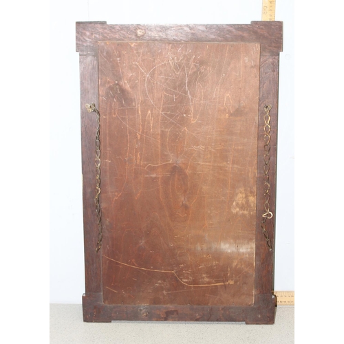 531 - An early 20th century oak framed mirror, approx 77cm x 48cm