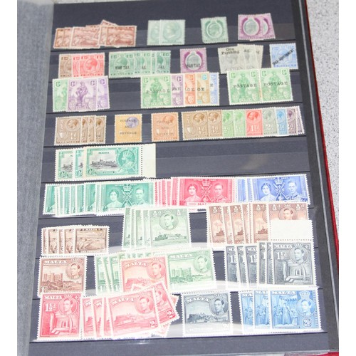 645 - Stamps - Malta, Stock lot in 3 albums, Mint & Used, QV/QE2, Large quantity