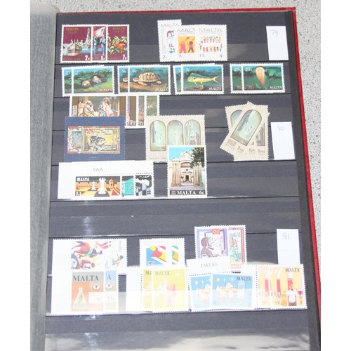 645 - Stamps - Malta, Stock lot in 3 albums, Mint & Used, QV/QE2, Large quantity