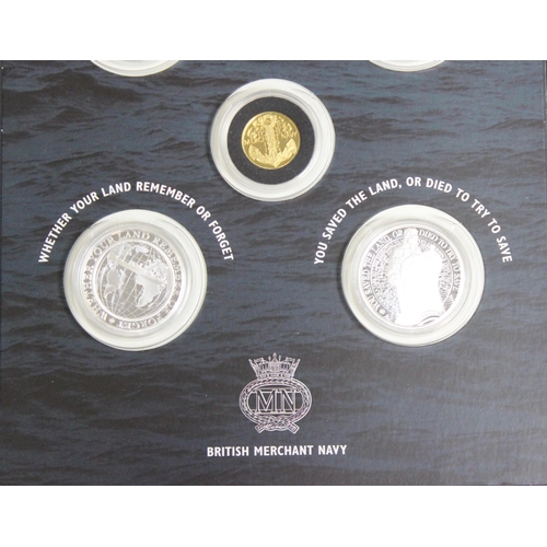 1220 - The Merchant Navy - ' The Battle Of The Atlantic ' full presentation set featuring six coins - 5 0.9... 