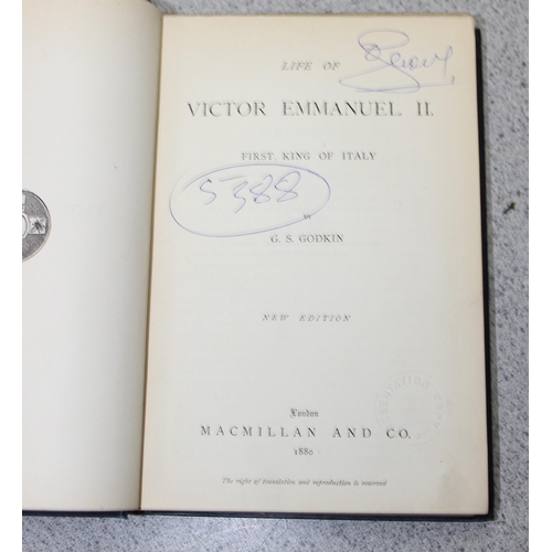 557A - Duncan Jevons signed and numbered copy of The Life of Victor Emmanuel II by G.S. Godkin, printed 188... 