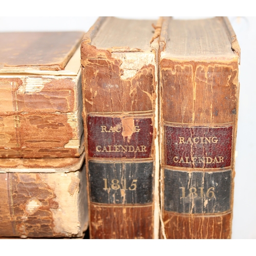 565B - 8 early 19th century leather bound racing calendars for the years 1815, 1816, 1826, 1834, 1835, 1836... 