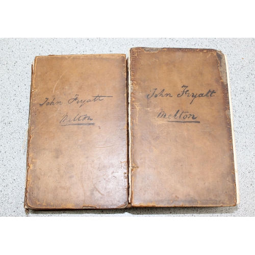 565B - 8 early 19th century leather bound racing calendars for the years 1815, 1816, 1826, 1834, 1835, 1836... 