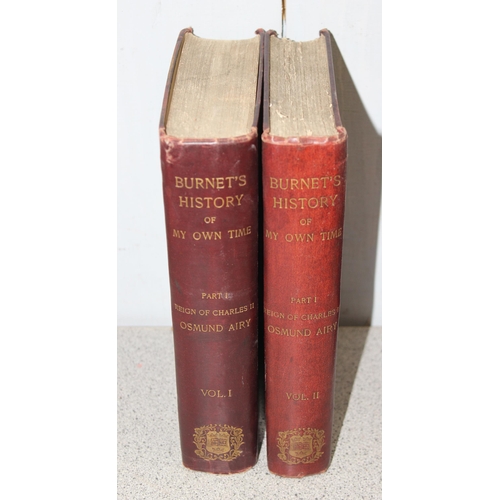 580D - Collection of antique and later books some leather bound to include a 19th century edition of' Louis... 