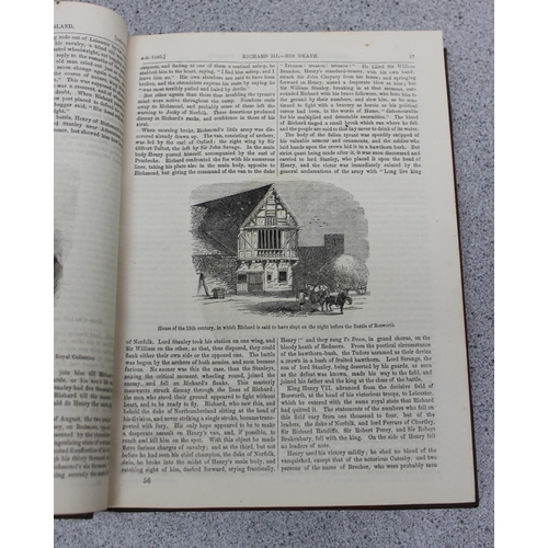 587A - John Cassell's Illustrated History of England, 2 half leather bound volumes, 1857