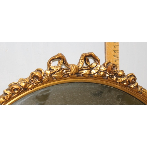 527 - A large vintage round gilt framed mirror, approx 54cm in diameter