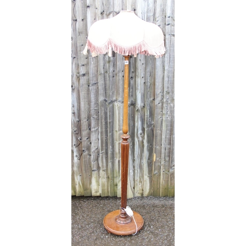 240 - Wooden standard lamp with shade