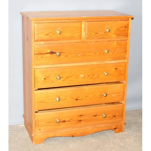 24 - A modern Pine 2 over 4 chest of drawers, approx 91cm wide