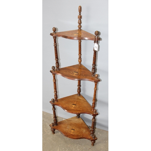 27 - An antique 4 tier Whatnot with Marquetry inlay