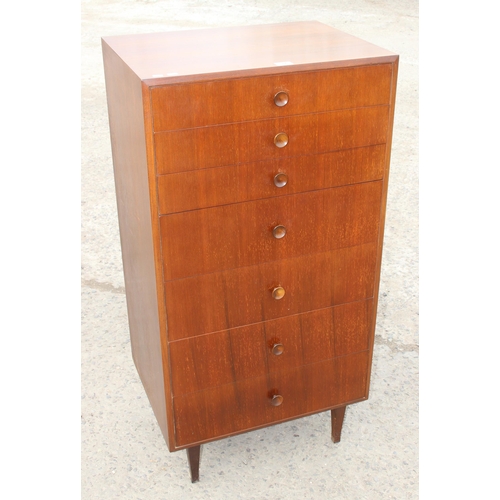 37 - Retro Meredew 7 drawer chest of drawers, approx 60cm wide