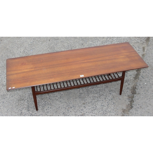 50 - Retro G-Plan coffee table and magazine rack, approx 160cm x 59cm