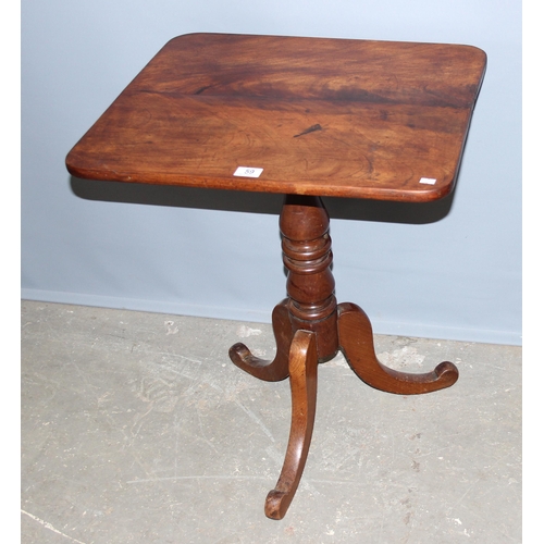 59 - A Georgian tilt topped mahogany table on tripod base, approx 61cm wide