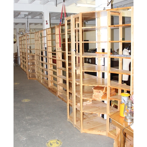 58 - Shelfstore of Maidenhead, a huge quantity of modular pine racking shelves