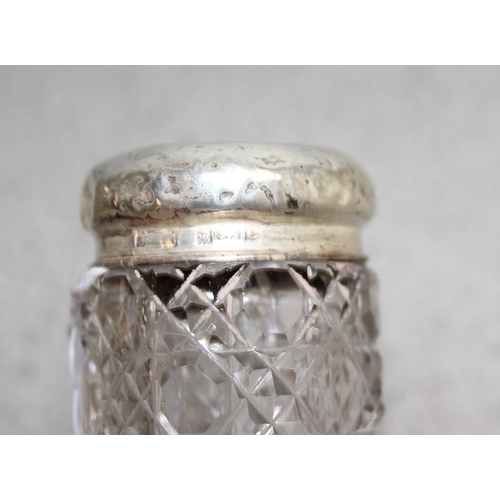 1025 - 7 assorted silver topped and cut glass jars, mainly late 19th and early 20th century, various design... 