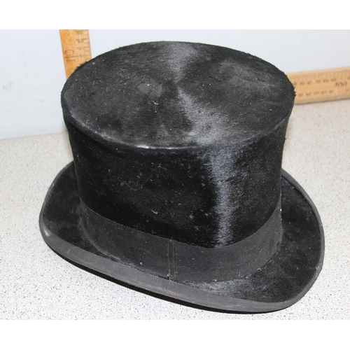 203 - An antique silk top hat, small size and a Guatemalan hat (2)