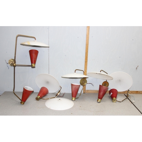 236 - 5 assorted unbranded retro period uplighter wall lamps, 4 singles and a double