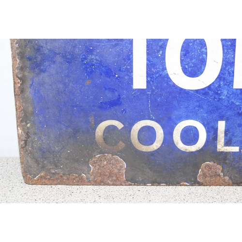 414 - Double sided Blue Bell Tobacco enamel advertising sign approx 50cm x 36cm