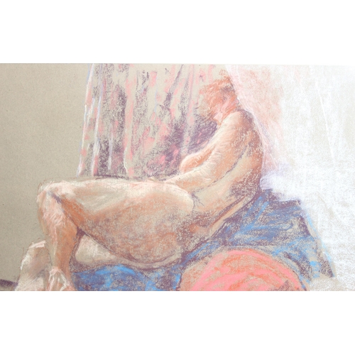 420 - Mary Rayner pastel drawing signed with initials entitled 'Mosquito net', approx 87cm x 70cm