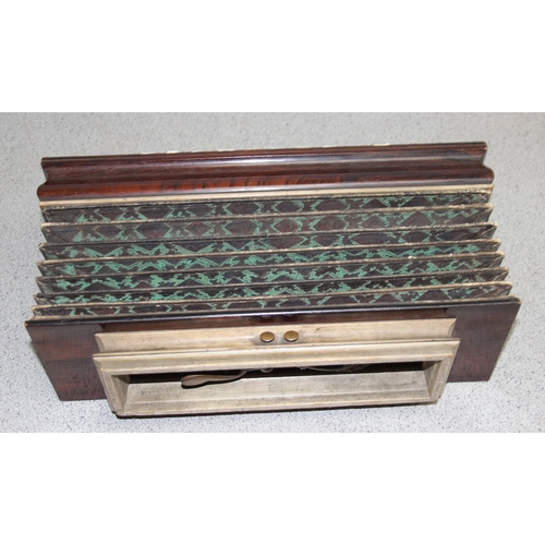 653 - Antique wooden cased chromatic melodeon Accordion