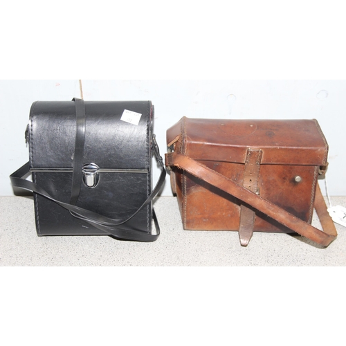 700 - 2 pairs of binoculars in cases, Ultraview and Lemaire of Paris in leather case