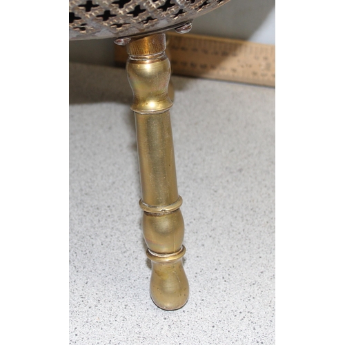 75 - An unusual vintage brass 3 legged stool