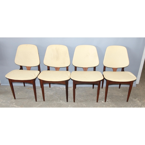 87 - A set of 6 black and white retro Scandinavian style chairs believed to be by Elliots of Reading but ... 