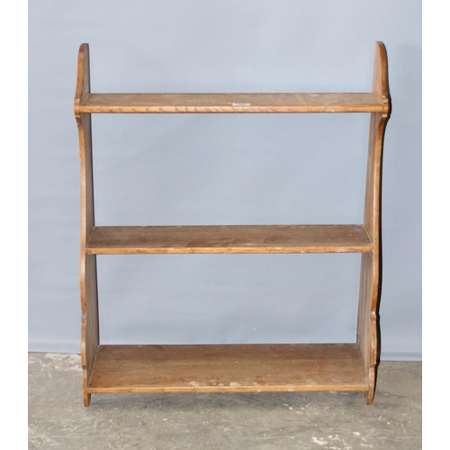 88 - Vintage light oak wall shelf