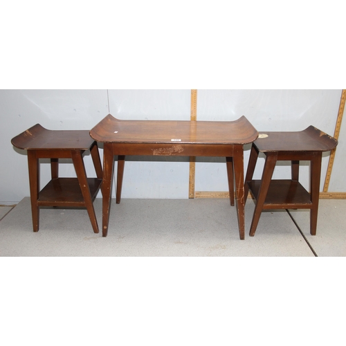 106 - Mid century Remploy nest of 3 bentwood tables