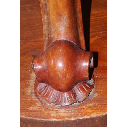 107 - Antique mahogany marble topped scalloped shaped console table, approx. 92cm wide