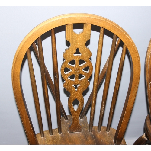 125 - Set of 4 farmhouse wheelback dining chairs