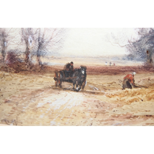 427 - William Manners (British 1860-1930) watercolour of a horse & cart journeying through woodland, sign ... 