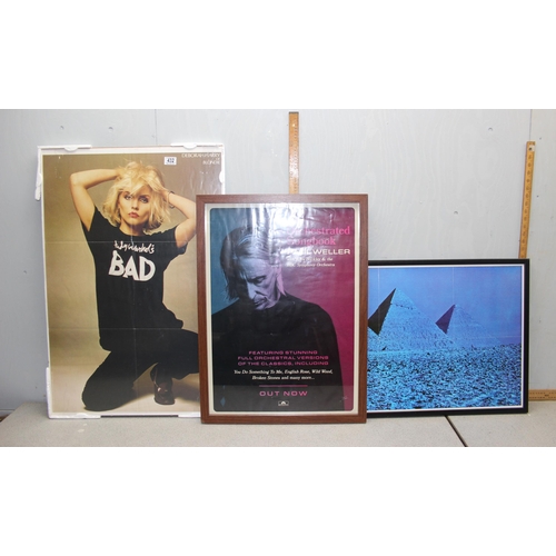 432 - 3 Music related posters to include Blondie, Pink Floyd 