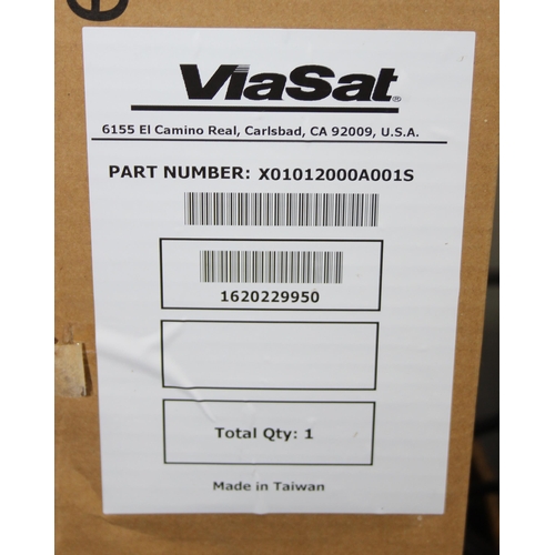 805 - 2 boxes of electronics & cables to include Viasat internet antenna