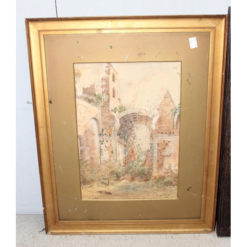 451 - Mixed lot of antique and later paintings and prints to include an original 19th century Lillian Prio... 