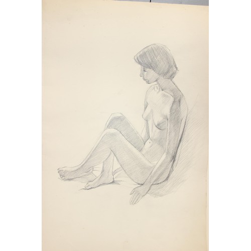 423 - Jean Dorothy Ferneyhough (British 1935-), A qty of mid-century loose sketches, sketchbooks and an oi... 