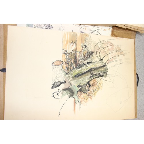 423 - Jean Dorothy Ferneyhough (British 1935-), A qty of mid-century loose sketches, sketchbooks and an oi... 