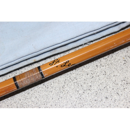 759 - St Leonard 7-8# split game 10 foot 3 piece fly rod, signed G. Aylot 1973