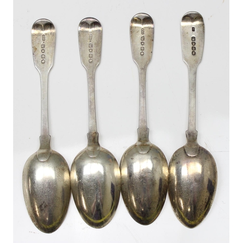 1007 - 4 Victorian silver dessert spoons, 3 London 1853 by William Robert Smily & 1857 by A B Savory & Sons... 