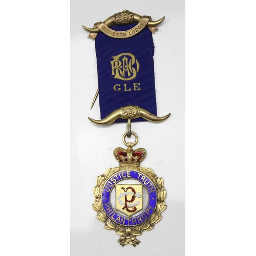 1018 - An early 20th century silver masonic medal or jewel, marked for Birmingham 1905 by Henry Slingsby & ... 