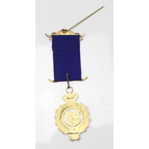 1018 - An early 20th century silver masonic medal or jewel, marked for Birmingham 1905 by Henry Slingsby & ... 