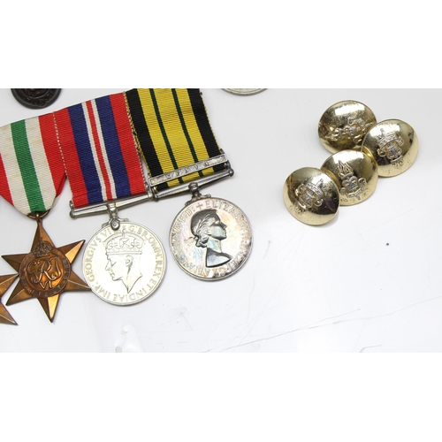 1404 - Major A Waldron RAEC, group of WW2 medals to inc a QE2 Africa General Service (GSM) and 4 WW2 servic... 