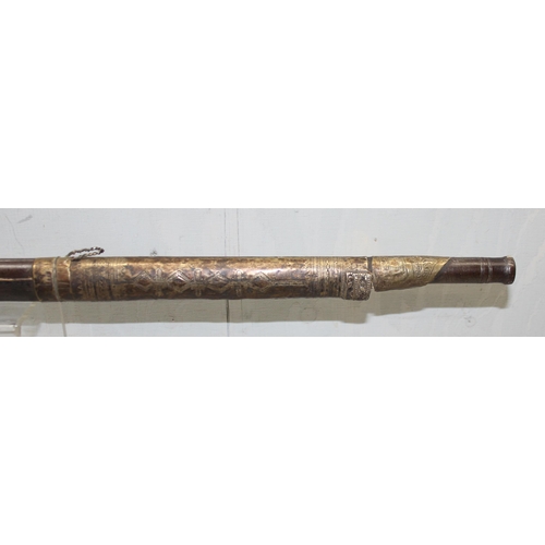 1413 - Antique North African Moukhala rifle mounted with silver, the mounts XRF tested approx 65% pure, the... 