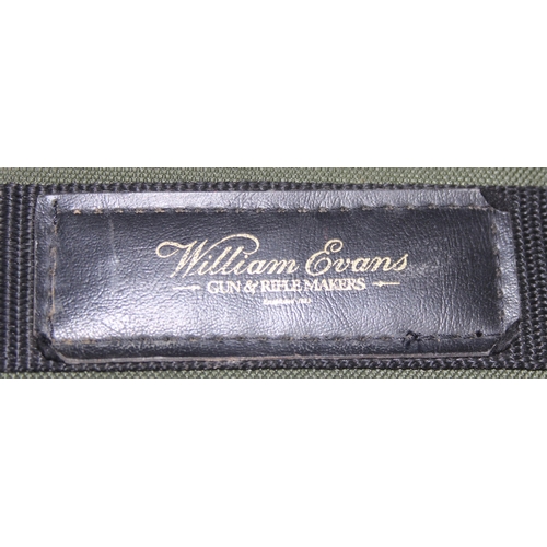 1415 - Vintage gun case with green felt interior and a green gun slip case by William Evans