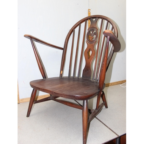 148 - Retro Ercol Fleur-de-Lys low armchair