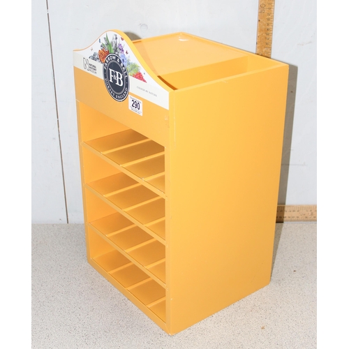 290 - Farrow & Ball advertising table top paint display shelves, orange pallette, approx 29cm tall