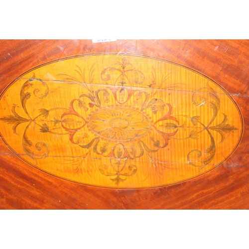 291 - A large Sheraton Revival wooden serving tray with inlay, approx 75cm wide