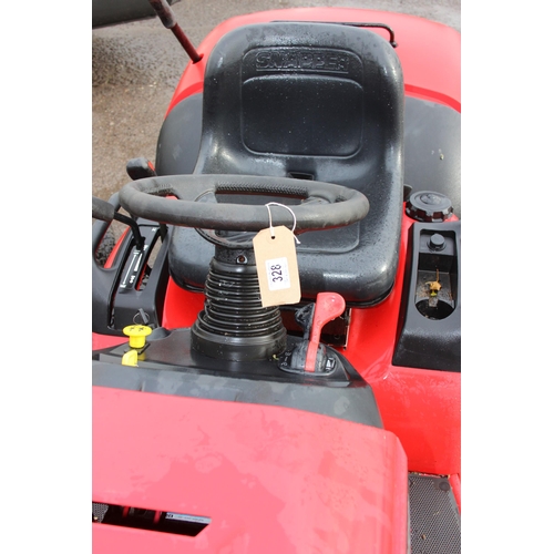 328 - Snapper RD1840 ride on lawn mower with grass box and additional aerator