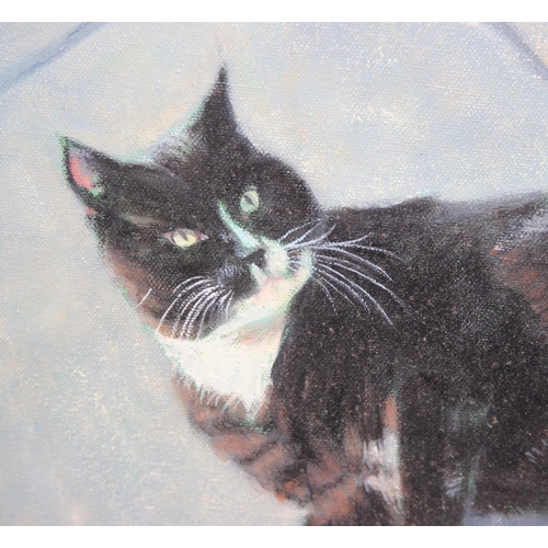 456 - Mary Hayden-Toley? (XX), acrylic on canvas of a cat entitled 