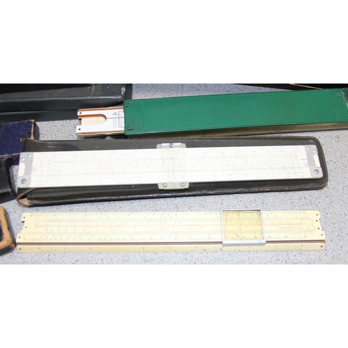 709 - 8 slide rules to include examples by British Thornton and A.W. Faber