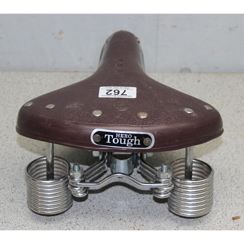 762 - Antique style sprung bike saddle by Hero Tough